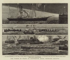 Le Prince de Galles à la régate du chantier naval royal de Portsmouth